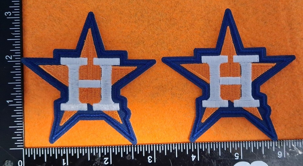 2 Qty HOUSTON ASTROS BASEBALL IRON ON PATCH