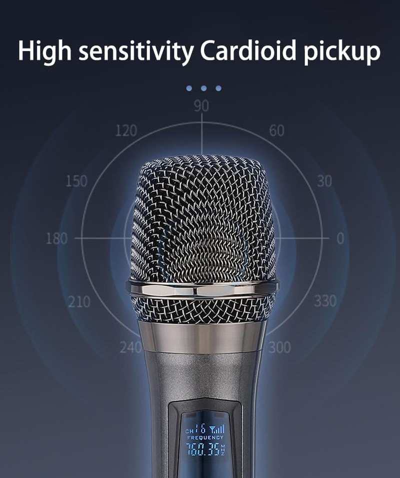 Wireless Microphone, Rechargeable Fixed Frequency Wireless Dual Microphone,Ha...