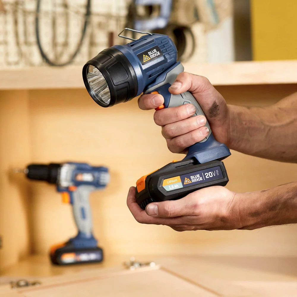 Blue Ridge Tools Cordless 20V Drill Light Kit Ergonomic Design DIY Projects
