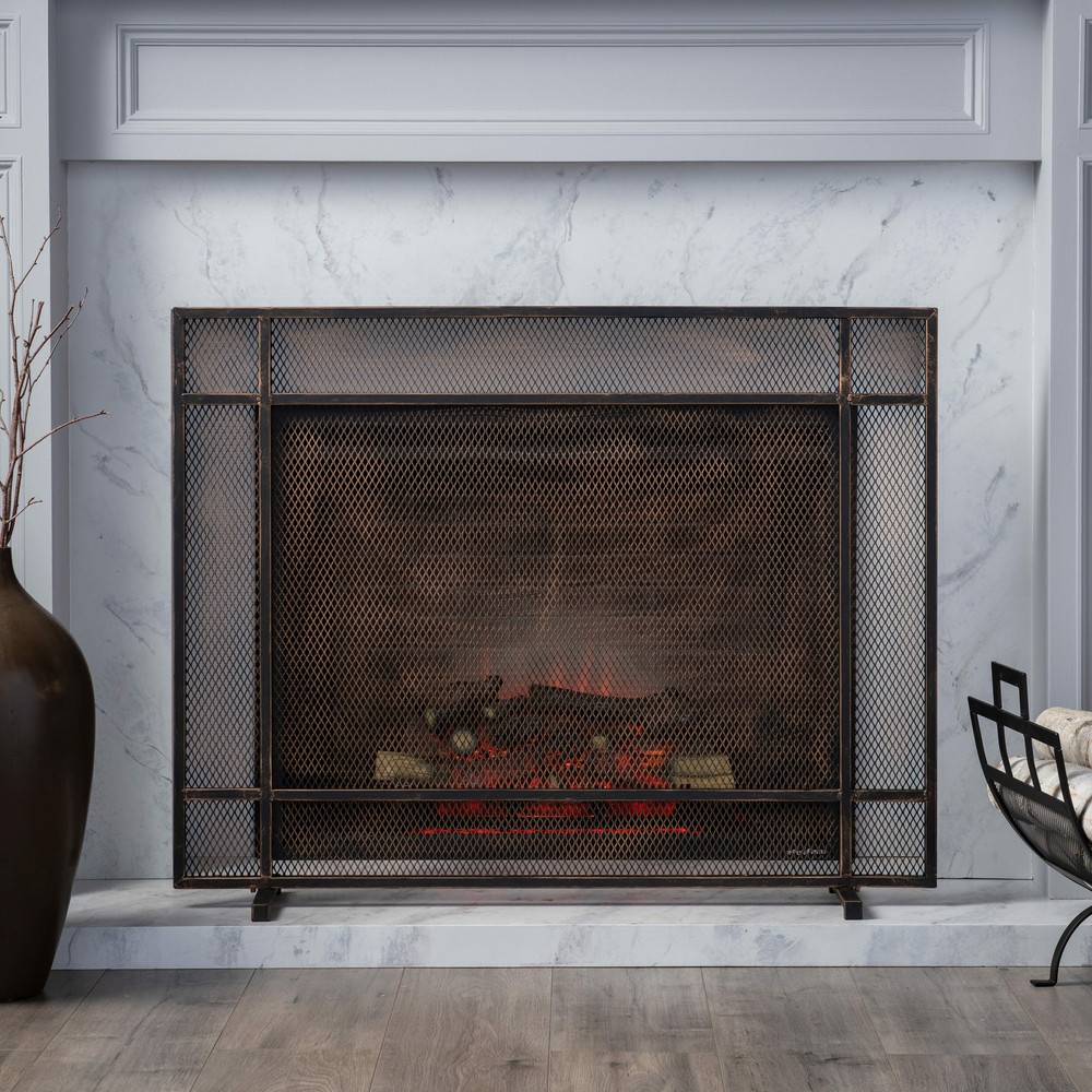 Markus Modern Single Panel Iron Firescreen