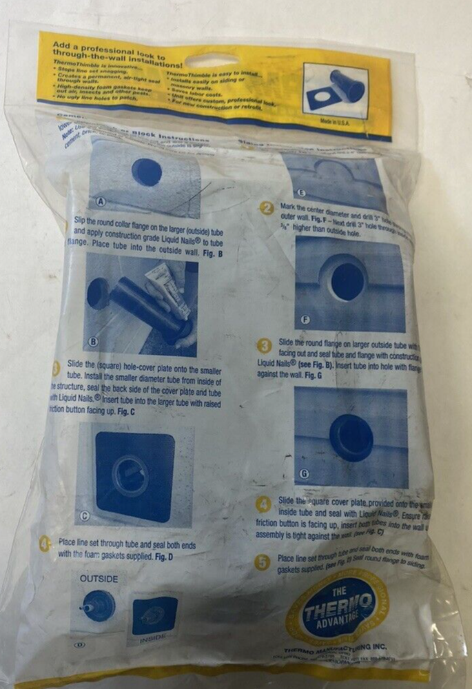 THERMOTHIMBLE 44002 Through The Wall Line Set Kit 2 7/8" Dia.