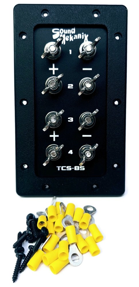 Quad Subwoofer Speaker Box Terminal Cup, QUAD Input - TCS-8S Black