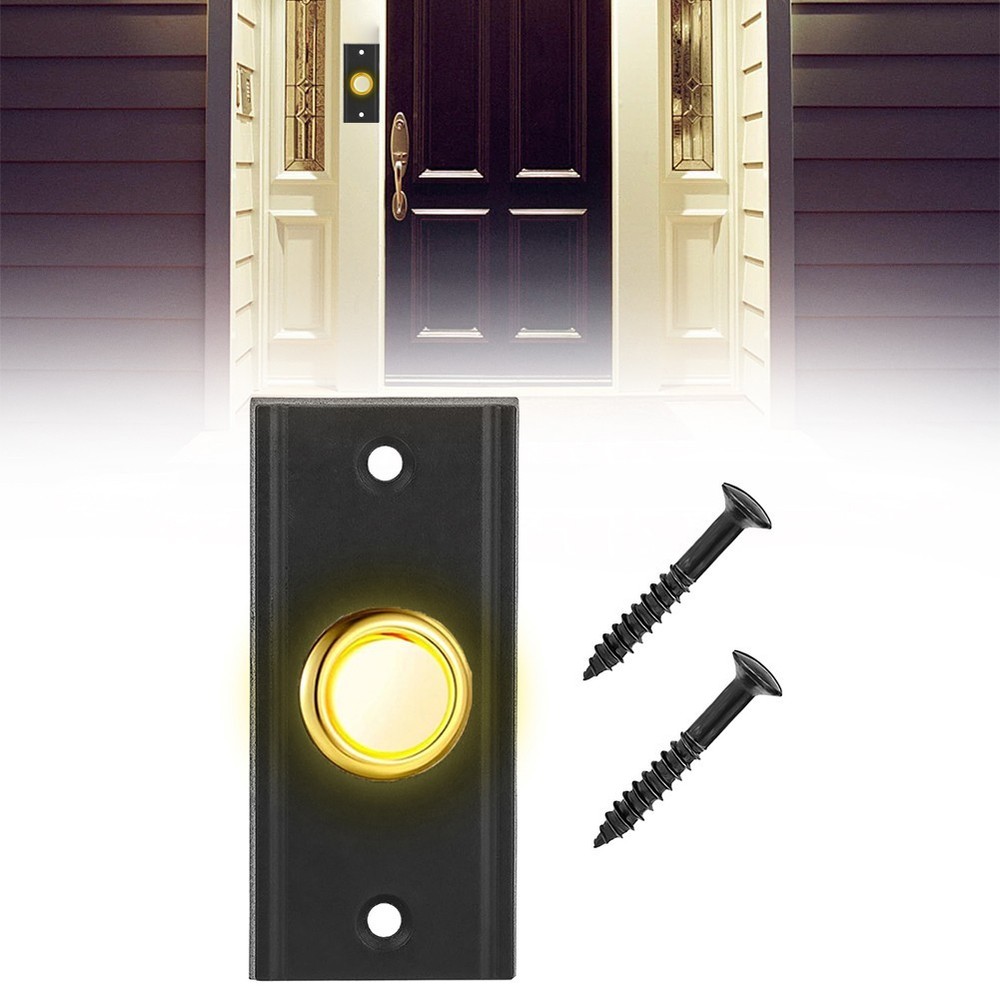 Sturdy Metal LED Doorbell Button Rectangular Shape Energy Efficient Lighting