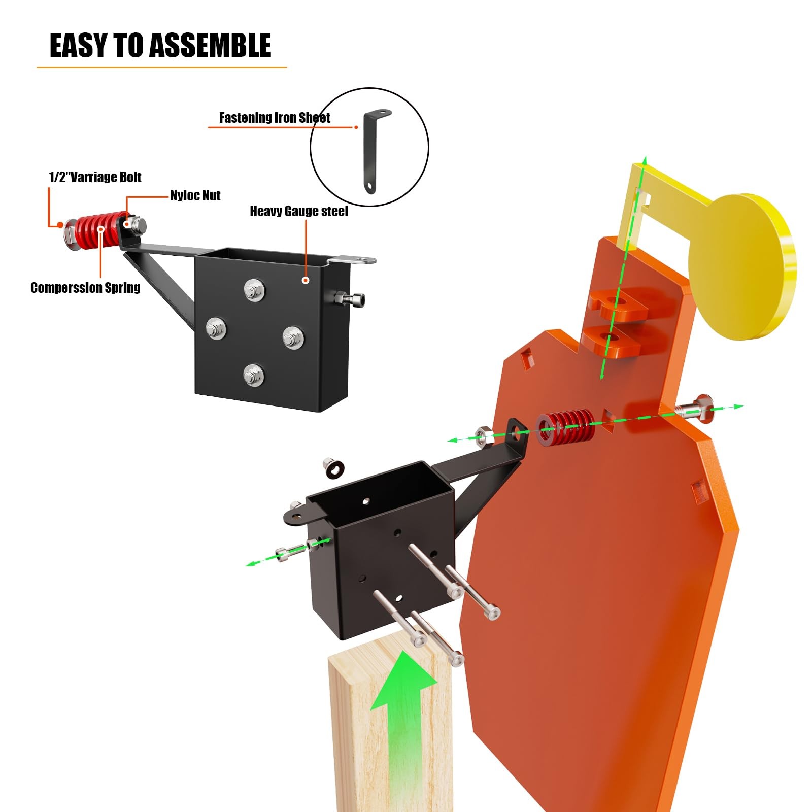 AR500 Steel Shooting Target Set - 3/8" Thick Hostage Reactive Target with 3-i...
