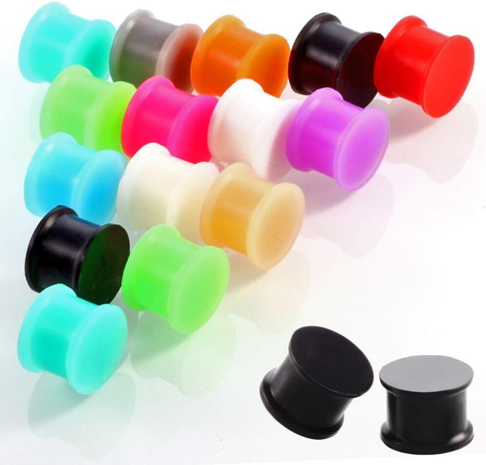 10pcs Random Silicone Plugs Ear Gauges Stretching Kit Solid Expander Tunnels