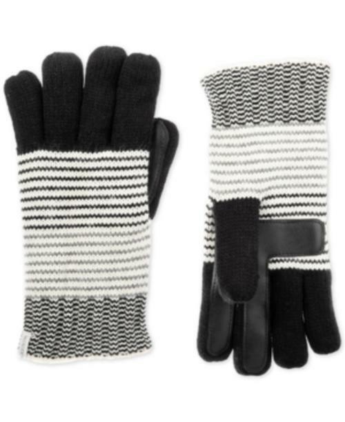 Isotoner Women's Touchscreen Striped Lurex Gloves