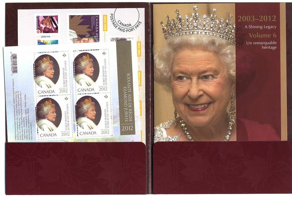Canada 2012 = QUEEN Elizabeth ll Diamond Jubilee = KEEPSAKE folder Volume #6