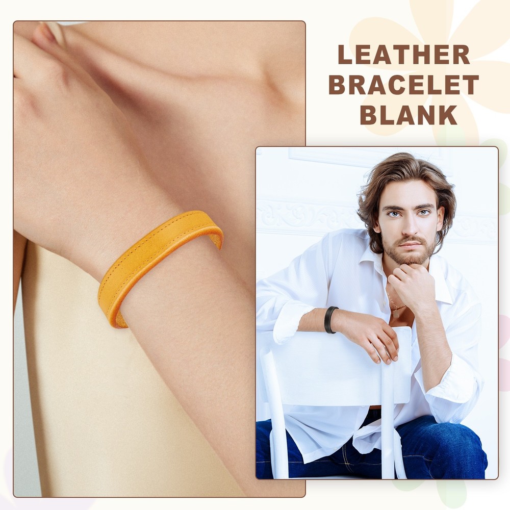 S Hook Retro Leather Bracelets Leather Punk Bracelets, Brown