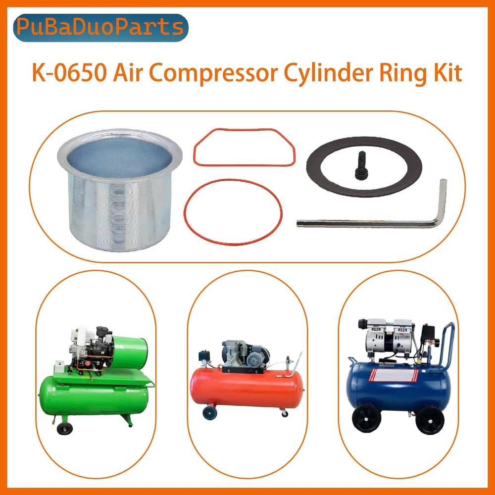 K-0650 Air Compressor Cylinder Sleeve & Compression Ring Kit Compatible with...