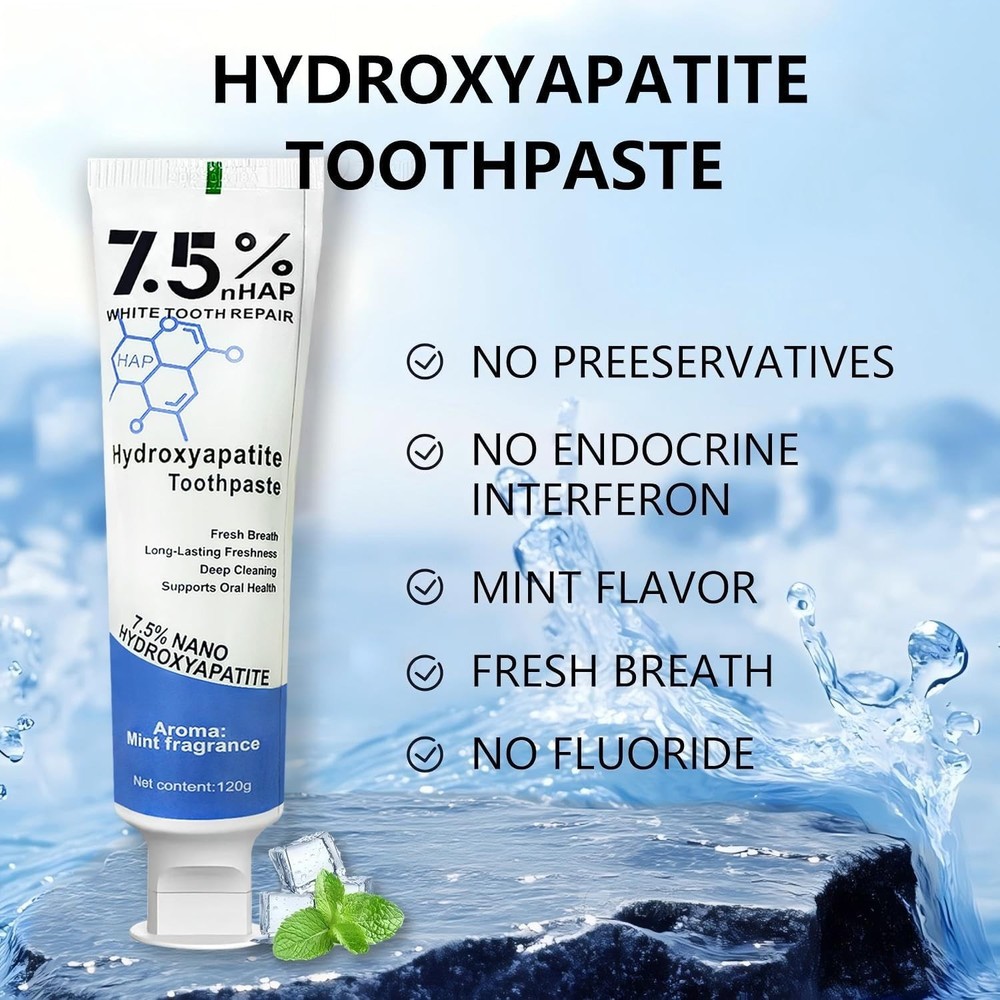 7.5% Hydroxyapatite Toothpaste for Advanced Enamel Protection, Appropriate for..