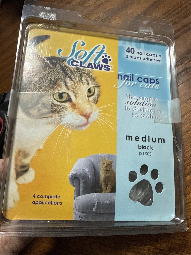 Soft Claws Cat Nail Covers Medium Black