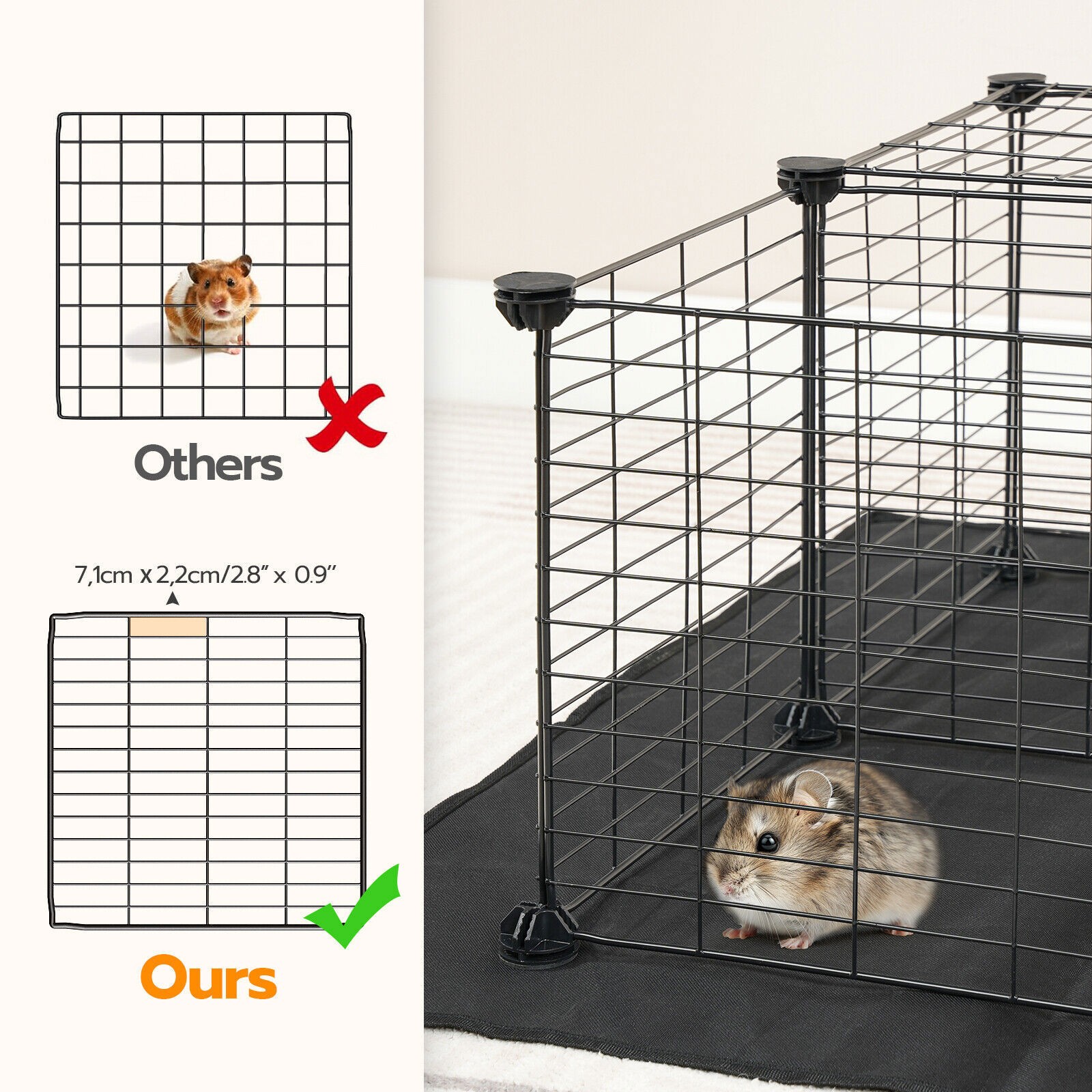 HOOBRO Guinea Pig Cage with Waterproof Mat 24 Panels Small Animal Playpen