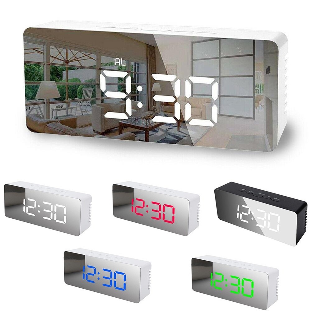 LED Alarm Clock Digital USB Alarm Clock Radio Clock Snooze Function Table Clock