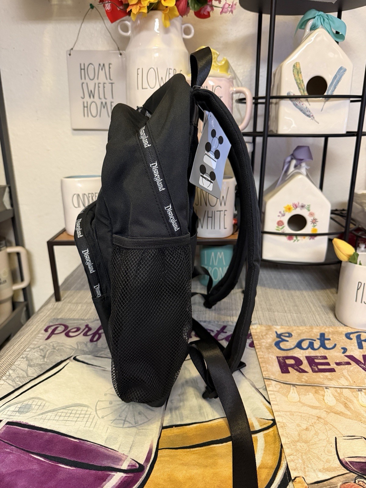 Disney Parks Disneyland LARGE Black Backpack Collection. New