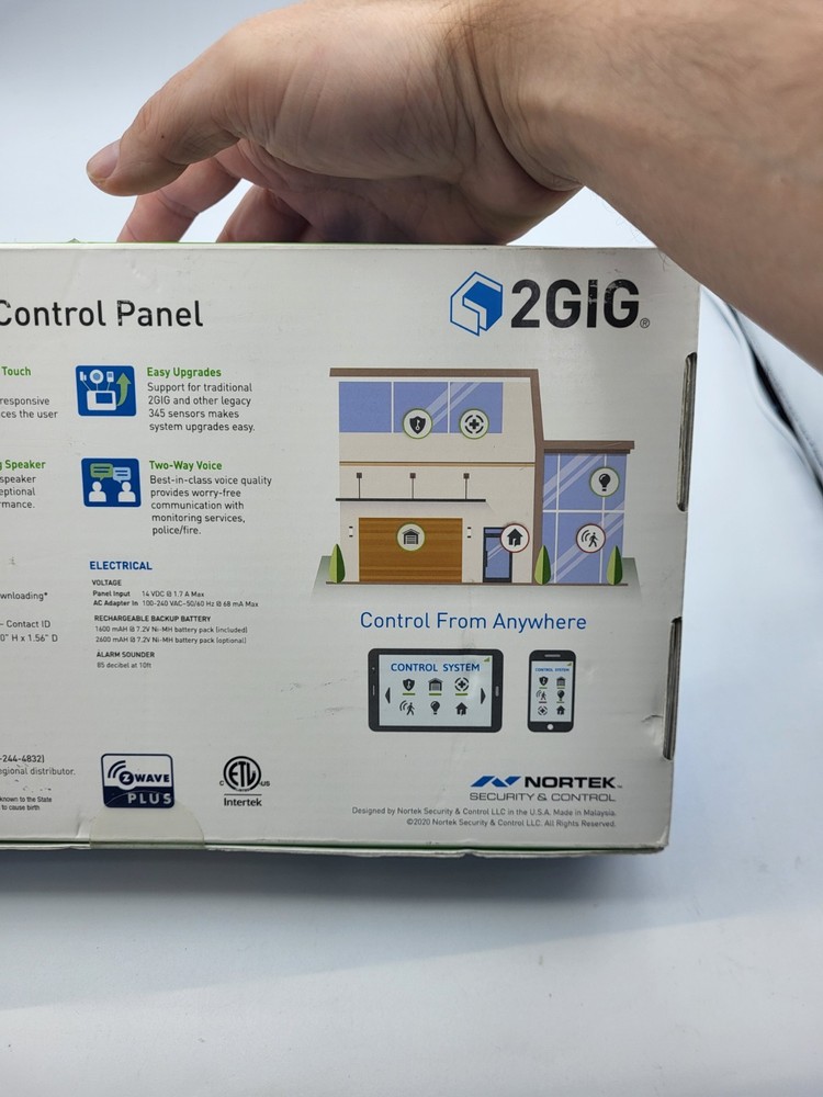 New 2GIG-GC2e-345 SECURITY SYSTEM CONTROL PANEL Zwave Plus Controller V1.21