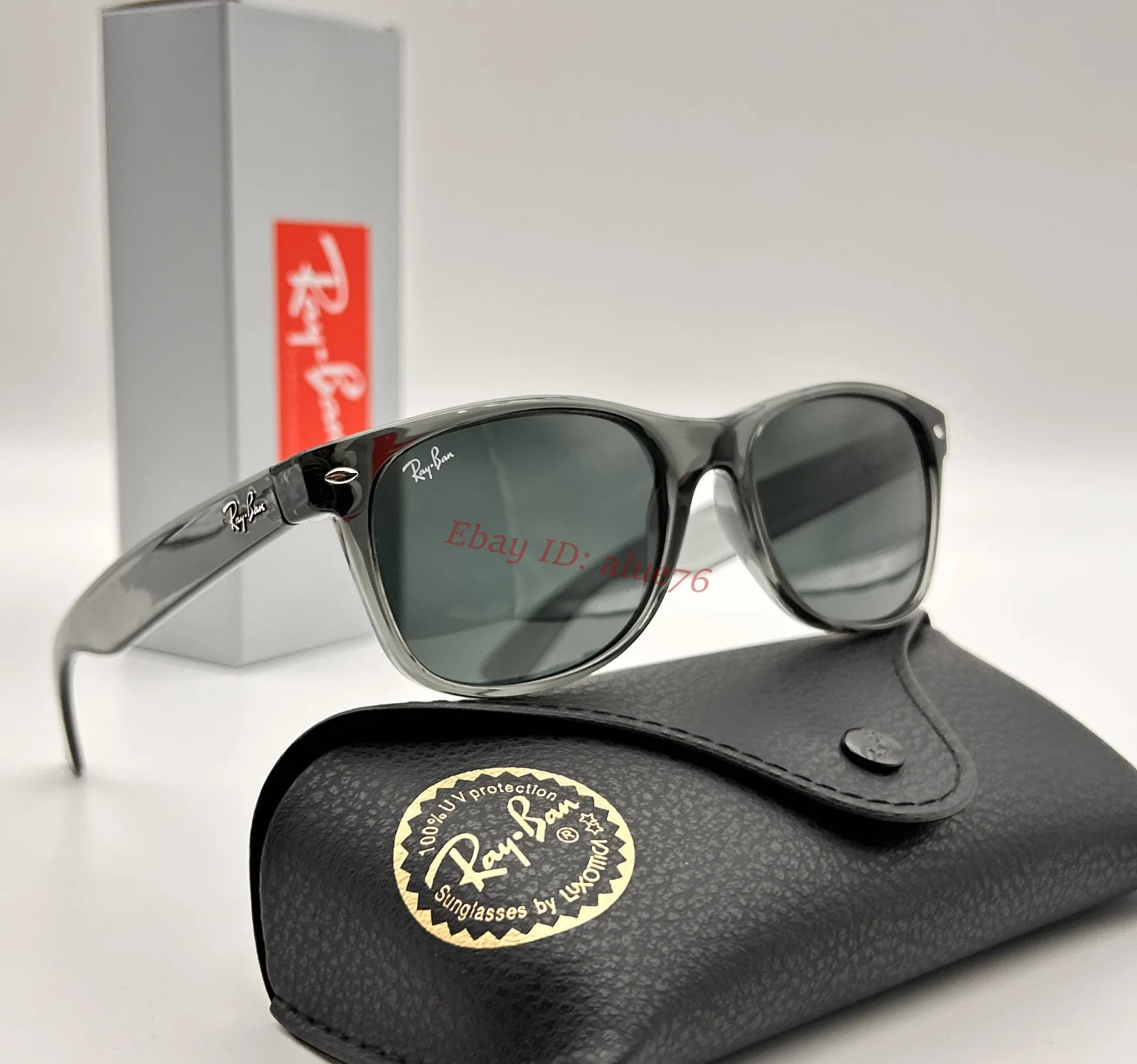 New Wayfarer Ray-Ban RB2132 Sunglasses Dark Blue Lens Grey Frame UV Protect 55mm