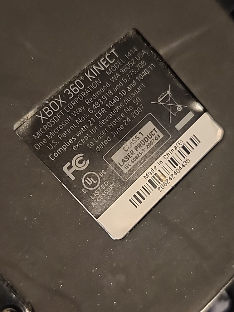 XBOX 360 Microsoft Black Kinect Sensor Bar Model 1414 Good Working Cond