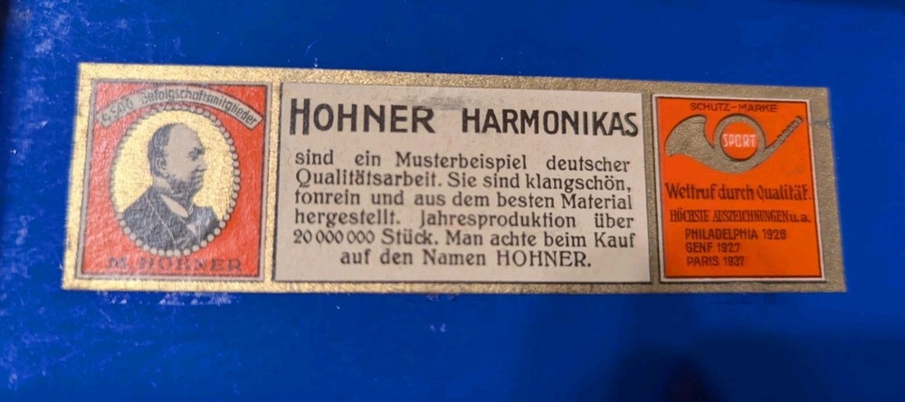 Antique M. Hohner "The Echo Harp" Harmonica Germany Top Box Only