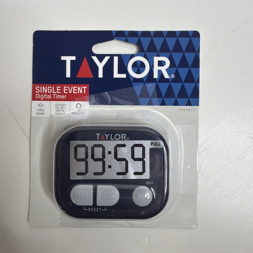 Taylor Multi-Purpose Large Display Digital Kitchen Timer With Magnetic Back Clip