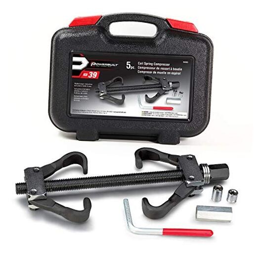 Coil Spring Compressor Tool Kit, 5 Piece, Straight or Curved Coil 2 Piece
