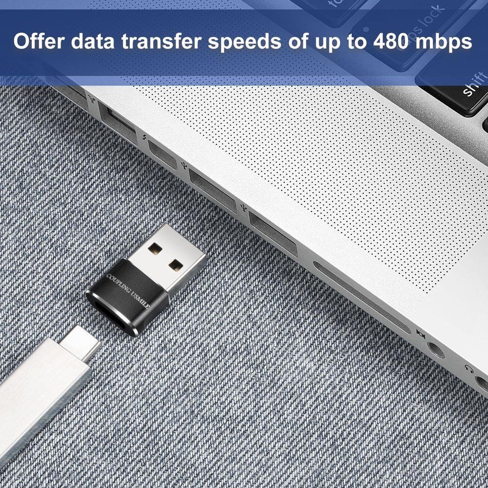 USB to USB-C Adapter 4-Pack Fast Charging Data Transfer OTG Type-C to A Cables