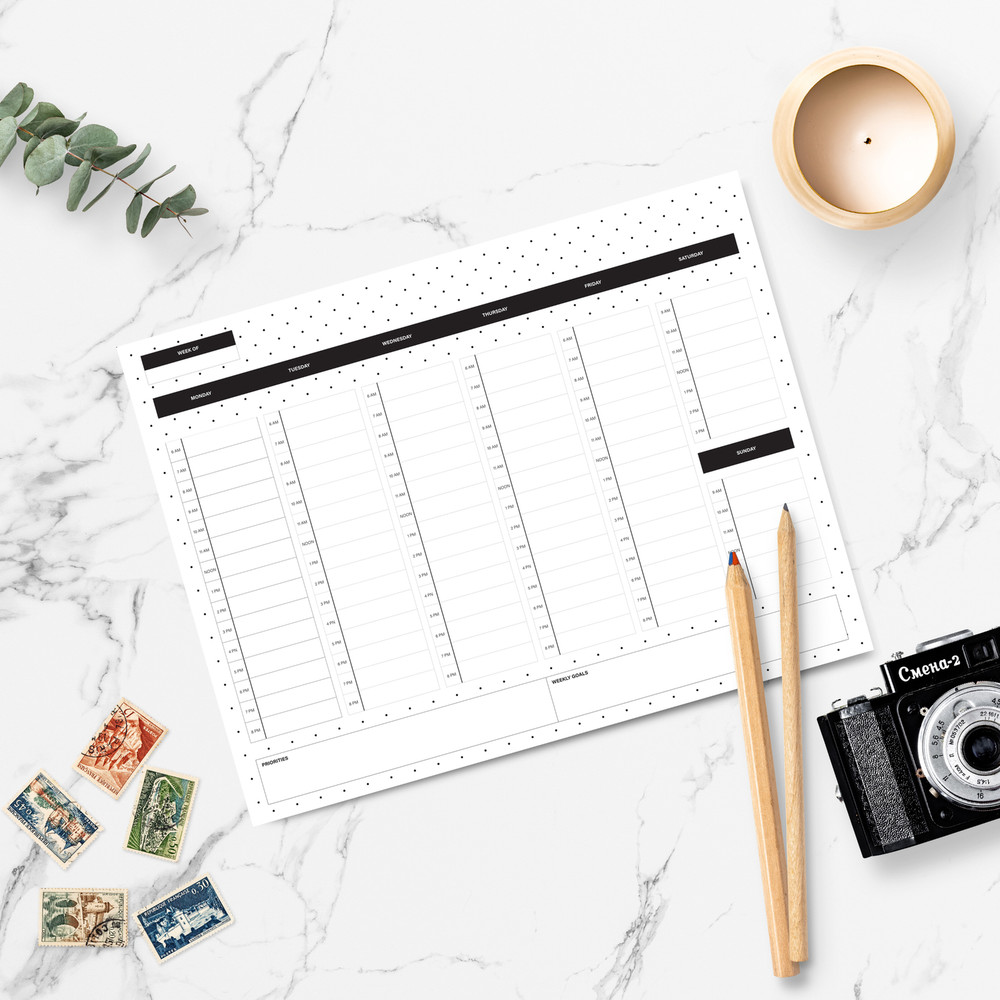 Hourly Planner Dots Background