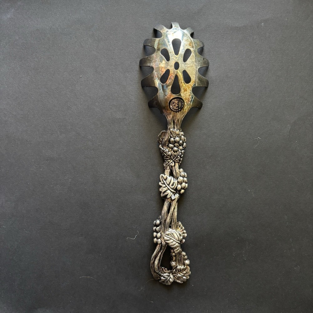 Godinger Silver Art Co Grape Vine Hostess Serving Set 4pc Sticker Patina VTG