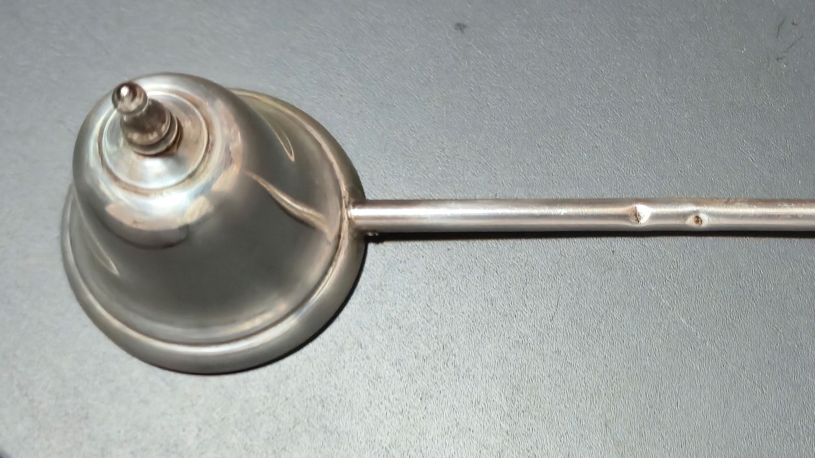RARE! 1972 REED & BARTON STERLING SILVER W/ WOOD HANDLE CANDLE SNUFFER 10” LONG