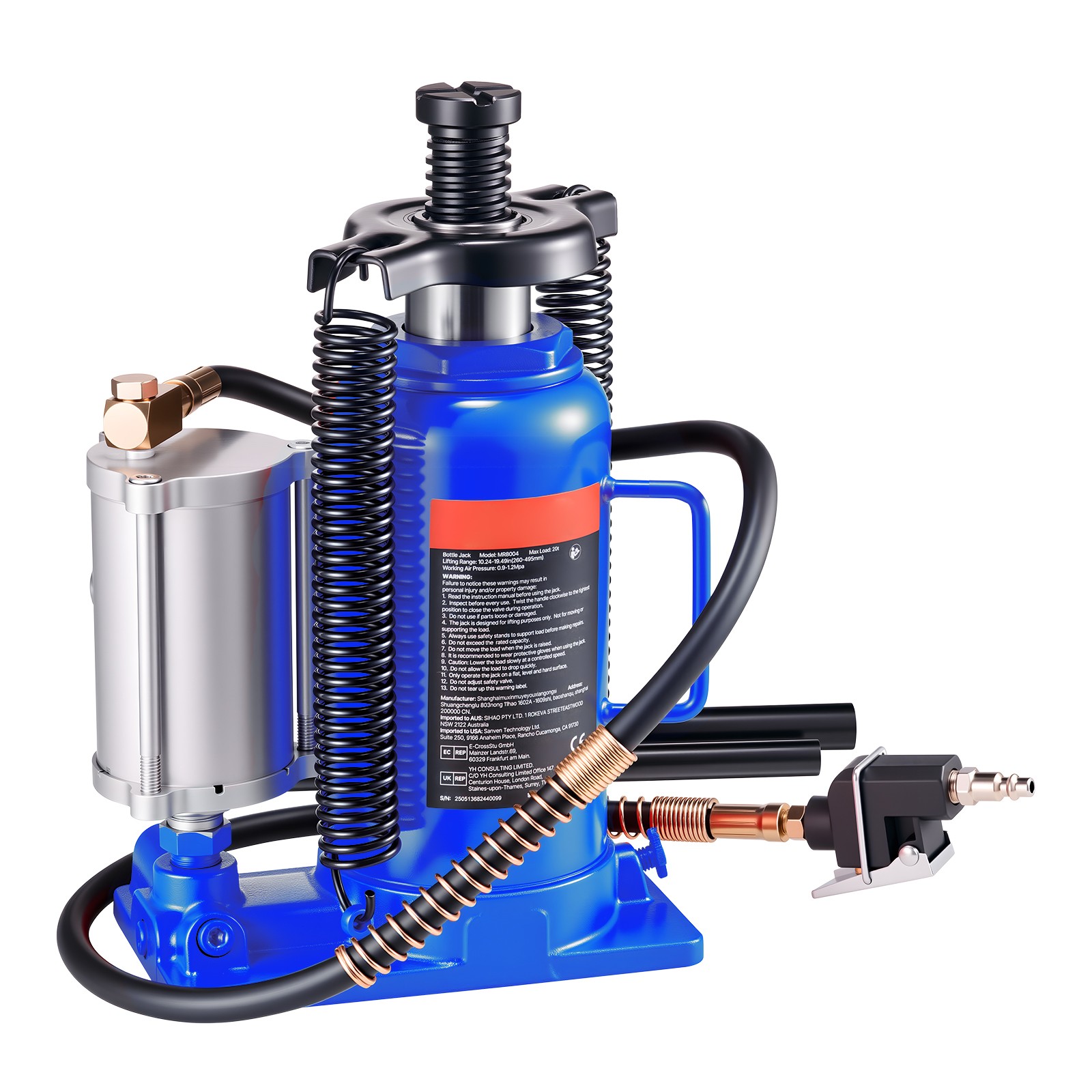 Uimoso 20-Ton Air Hydraulic Bottle Jack for Vehicle Lifting and Maintenance