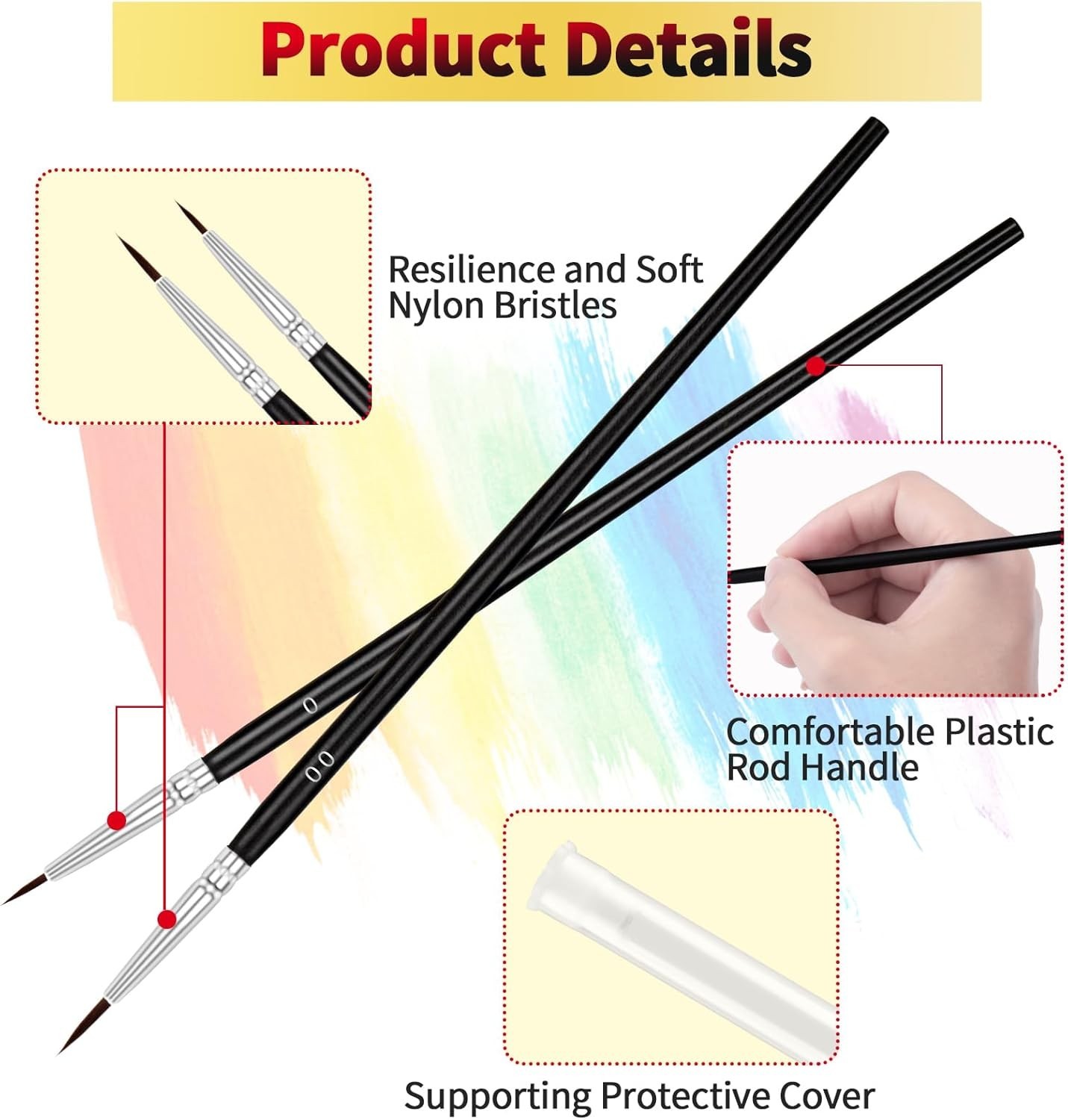 30 Pcs Miniature Tiny Detail Paint Brushes Fine Tips Mini Artist Liner Brush