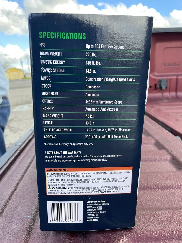 CenterPoint Tradition 405 Crossbow Package - Black