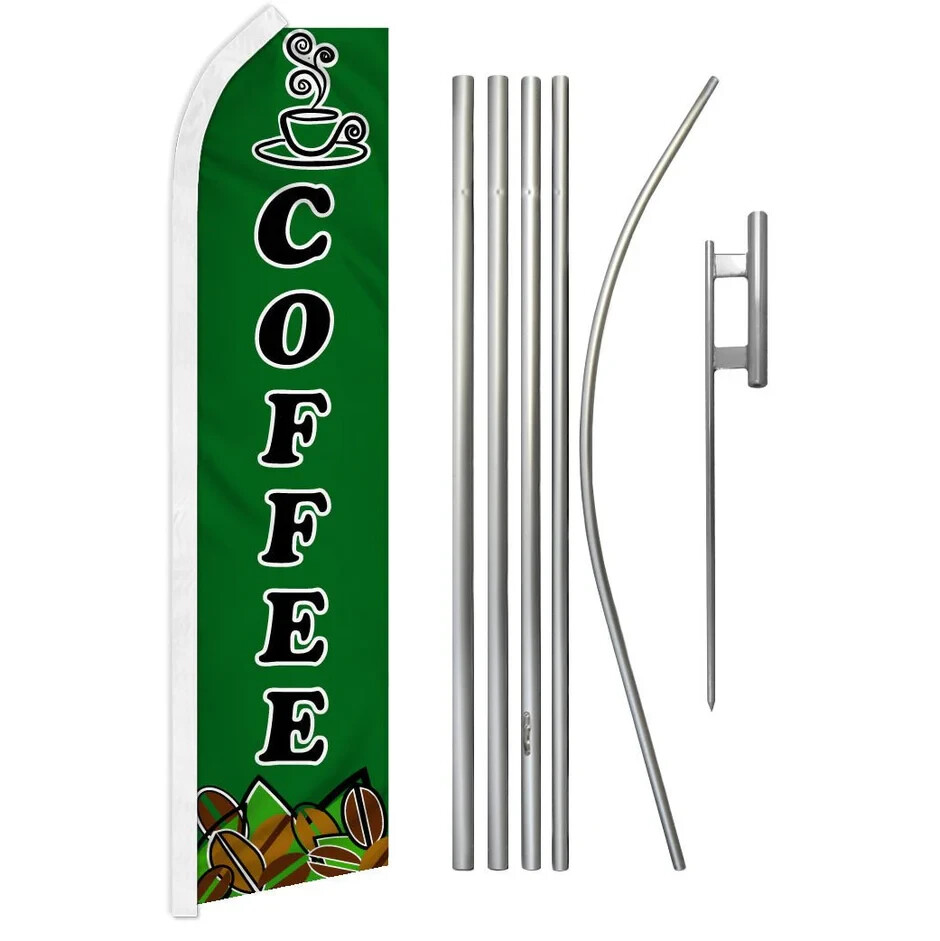 Coffee Swooper Advertising Flag & Pole Kit
