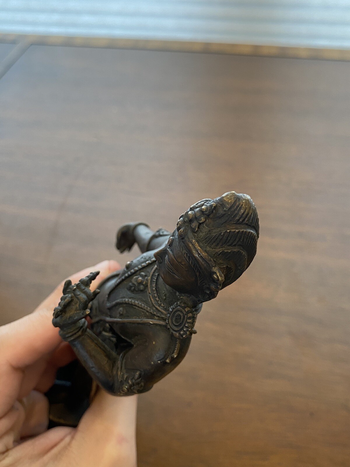 ANTIQUE Buddhist Deity Avalokiteshvara Bodhisattva Cast Bronze Sculpture 8.5"H