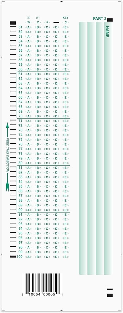 Official Brand 882-E Answer Sheet. 25 Pack
