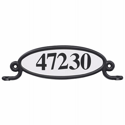 Gibraltar Mailboxes MBPLAQ0BAM Reflective Address Number Plaque, Black Plastic -