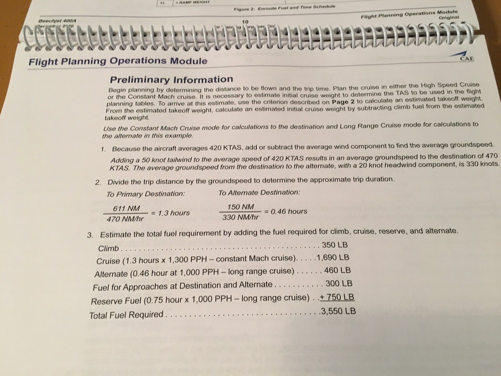 BeechJet 400A Flight Planning Operations Booklet Manual