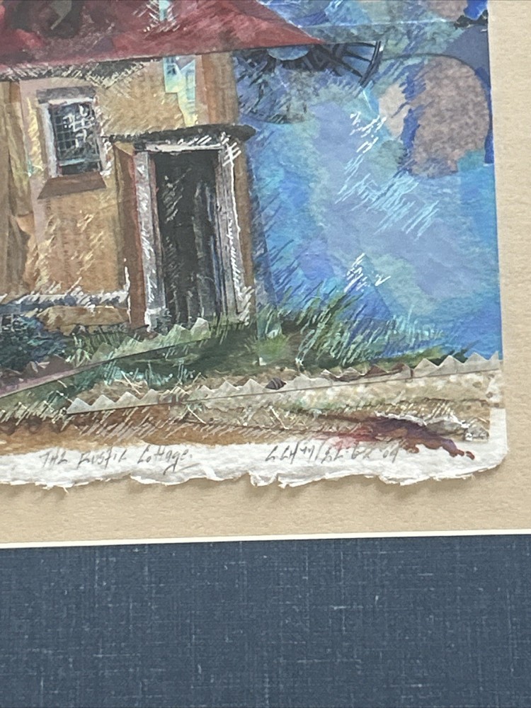 “ The Rustic Cottage” Mixed Media Framed Artwork~SIGNED