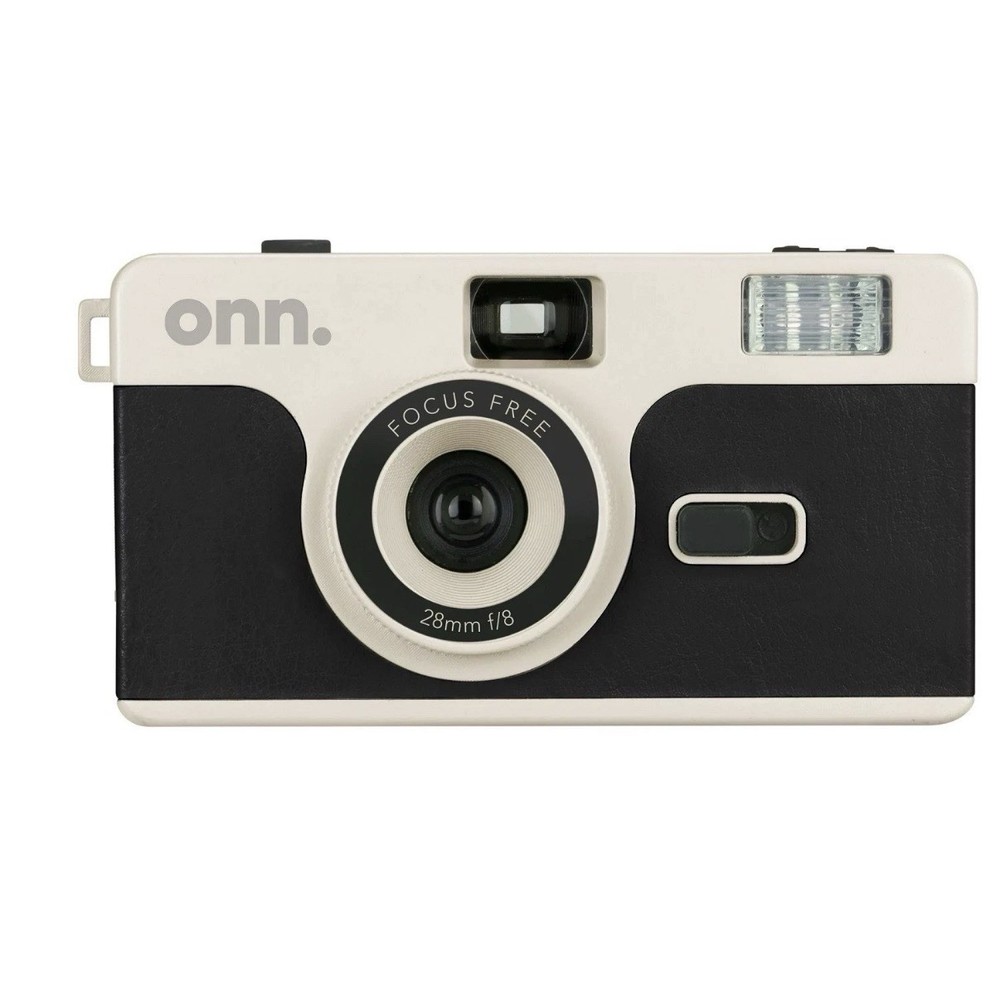 onn. Reusable 35MM Camera w/Flash Black 8MP - NEW
