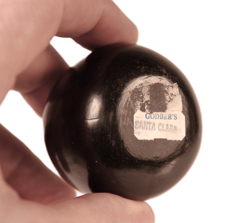 Santa Clara Pueblo Black Bowl Pottery Mid/Late 20th Century 1.25" H x 1.75" D