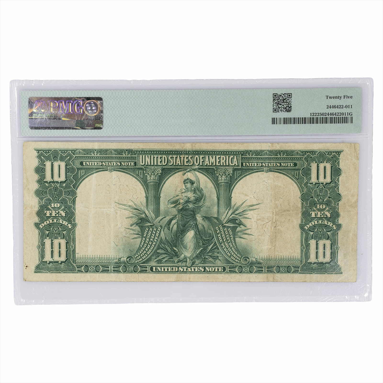 1901 $10 US Legal Tender Note FR#122 PMG Very Fine 25