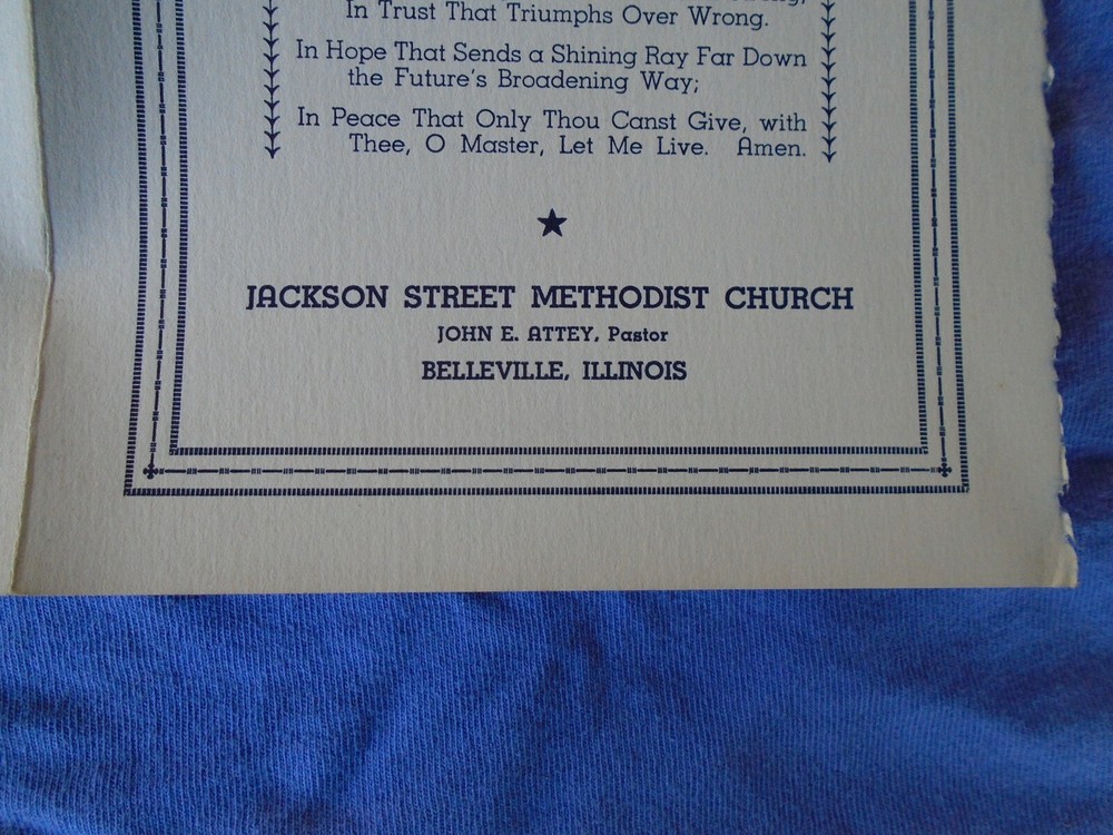 Belleville, Illinois 1944 Honor Roll Plaque dedication program, home front