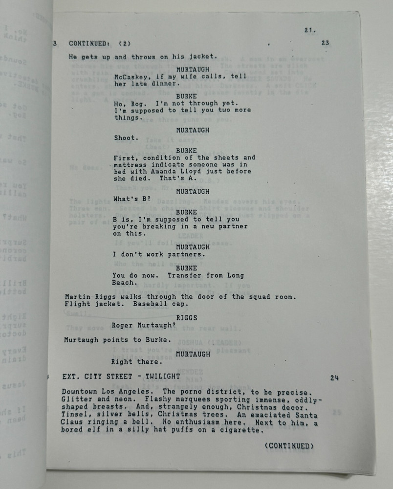 Early LETHAL WEAPON Movie Script - 109pg Version - Missing Cover