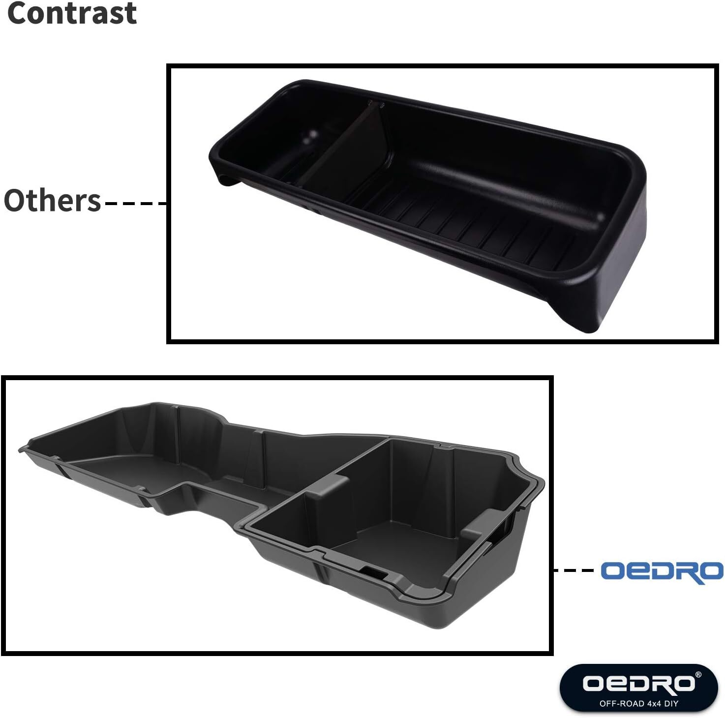 Under Seat Storage Box for 2014-2018 Silverado Sierra 1500 2500HD 3500HD CrewCab