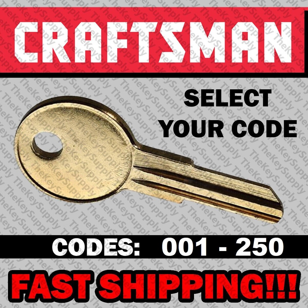 Craftsman Tool Box Key Cut to Your Code 001 - 250 Llaves Toolbox Keys