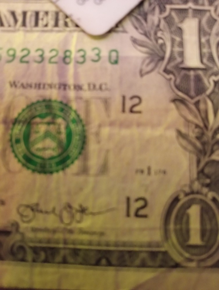 1Dollar Bill ERROR!! ERROR!!! 2013SERIES ( On Sale Hurry Up!!!)