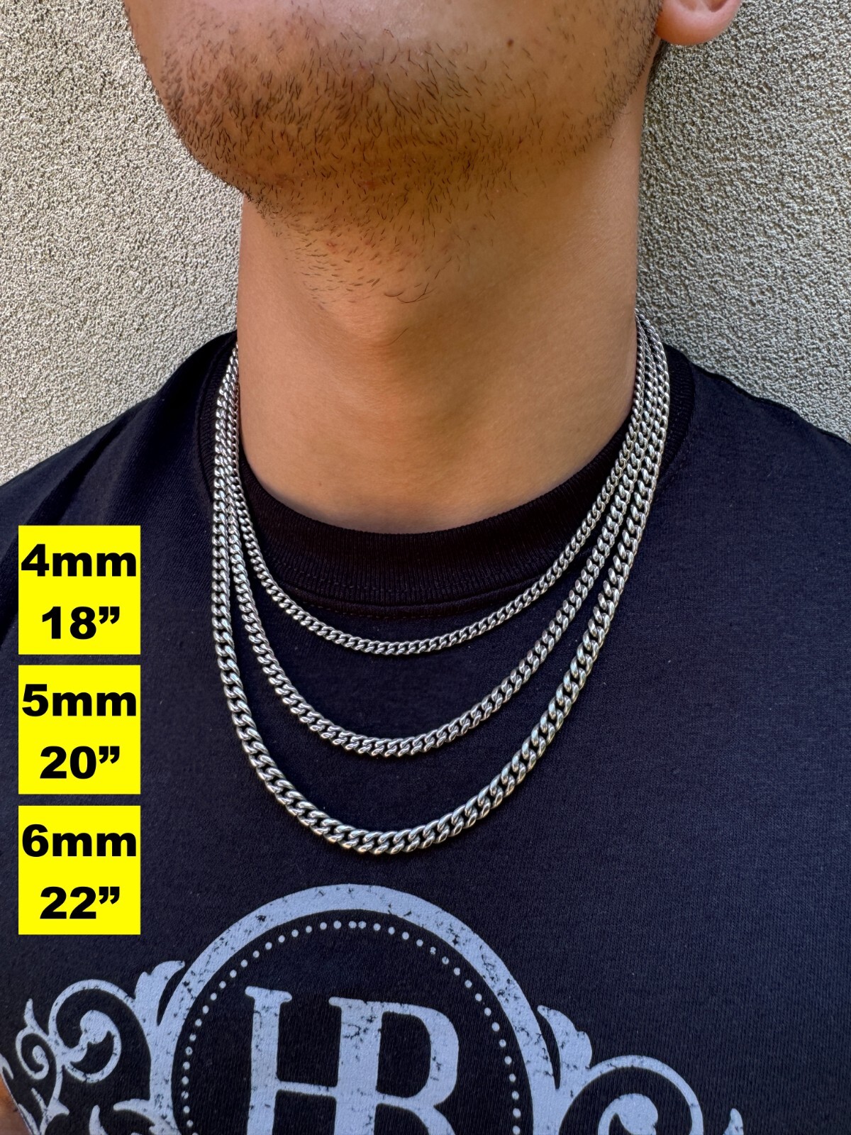 Real Solid Stainless Steel Miami Cuban Link Chain Necklace Box Clasp 4-18mm