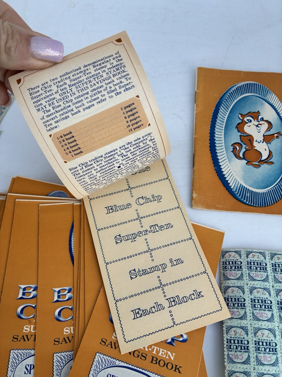 Vintage Blue Chip Super-Ten Savings Stamps Lot – Books, Unused Sheets & Inserts