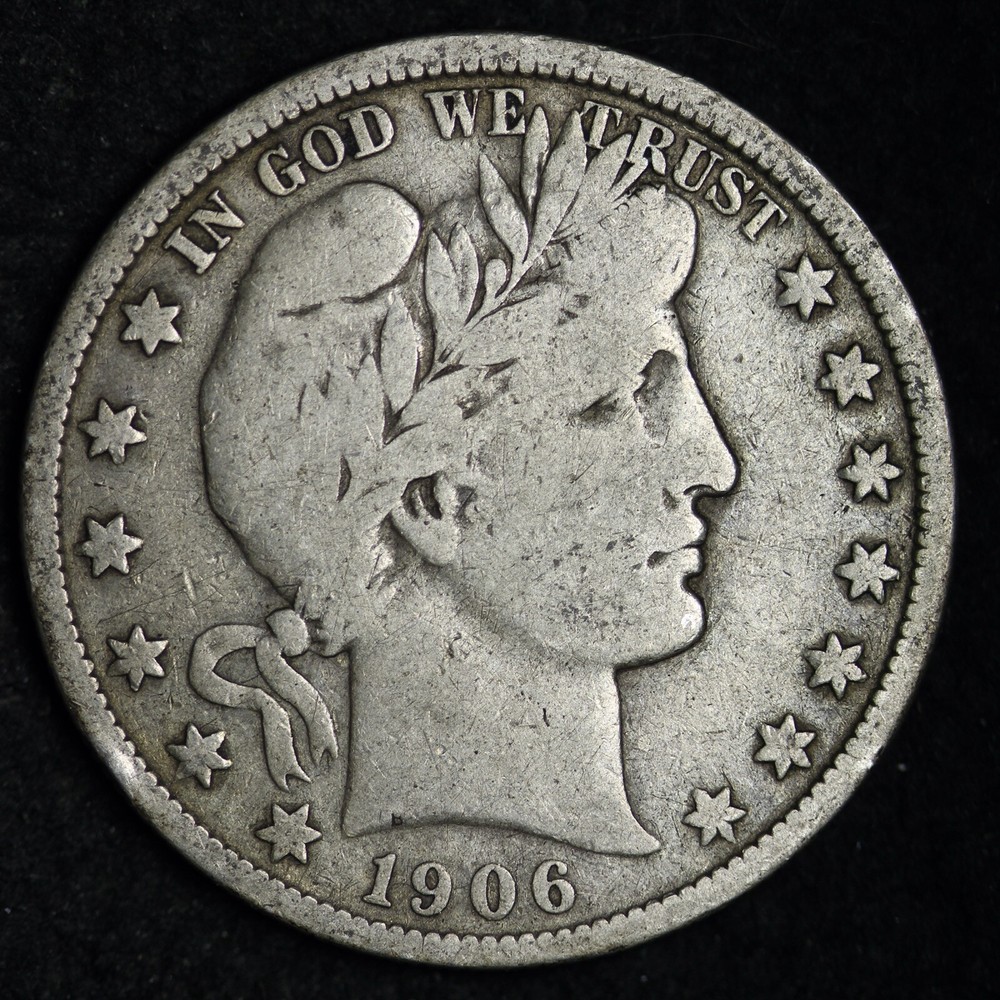 1906 Barber Silver Half Dollar CHOICE FINE FREE SHIPPING E248 WTCB