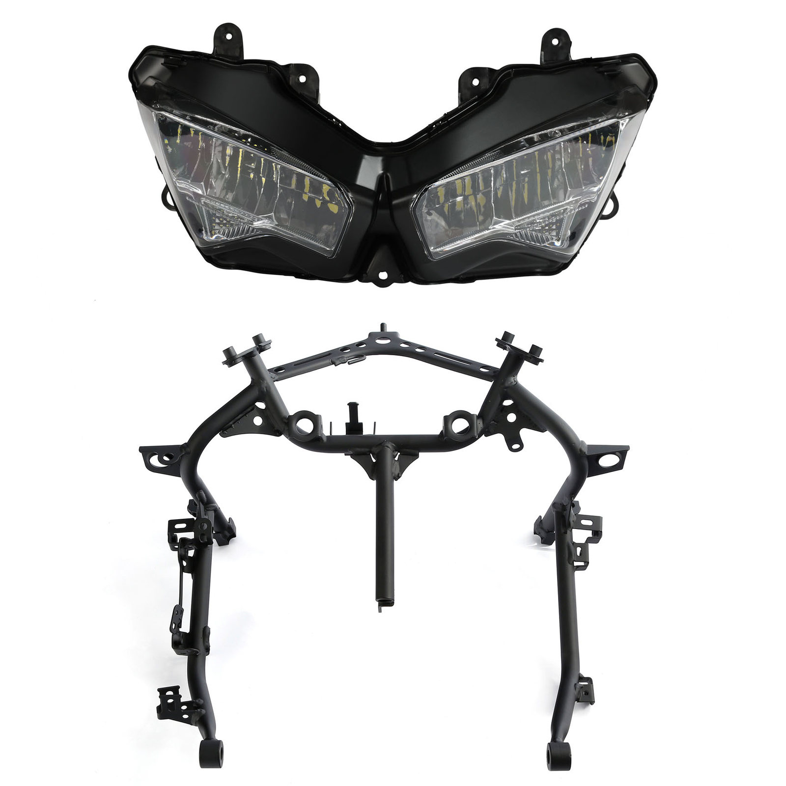 LED Headlight Assembly Stay Fairing Bracket Fit For Kawasaki Ninja 400 2018-2024