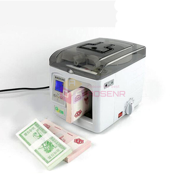 220V Intelligent Banknote Binder Bundling Machine Money Packer Binding Machine